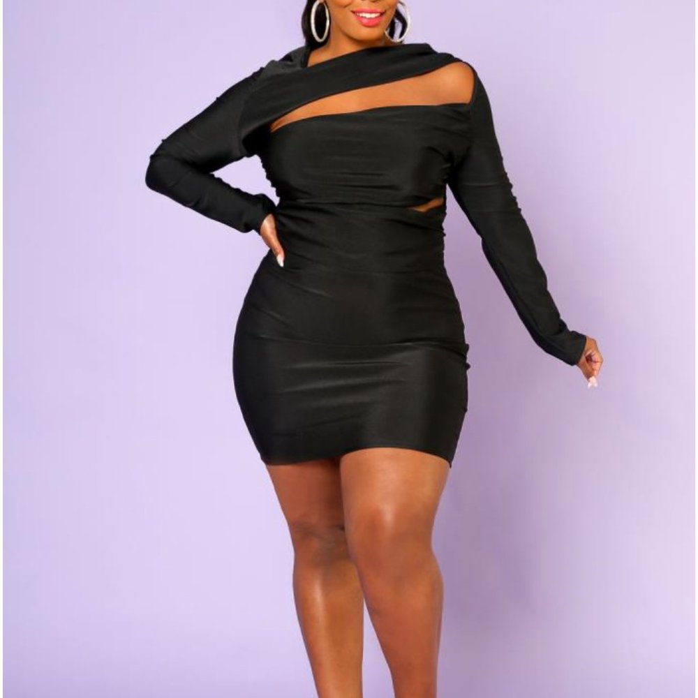 Black Sleek 2PC Skirt Set